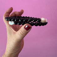 INCANTEVOLE -  Chocker flessibile  contrarié di onice e perle barocche  bianche