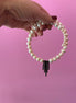 INCANTEVOLE -  Chocker flessibile  di perle semiround con  Cascata di tennis argento  black