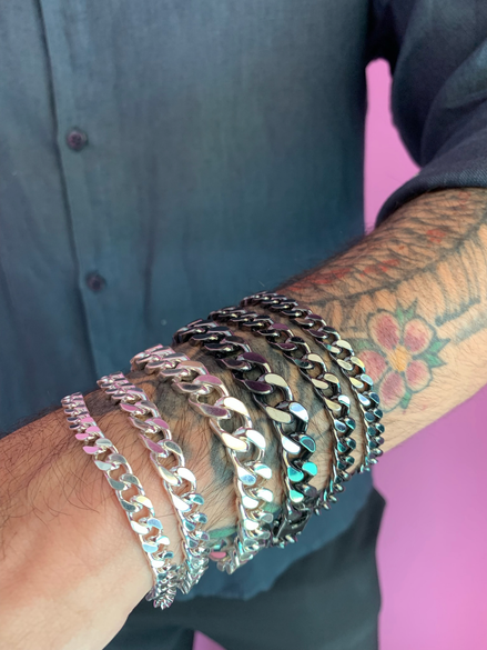 UOMO - bracciale grumette argento 925 naturale o rodio nero