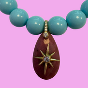 Bracciale Bisette - JAIPUR  OCEANO   turchese con charm agata rosa stella