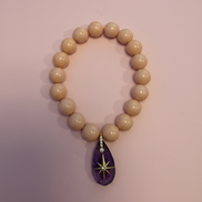 Bracciale Bisette - JAIPUR  OCEANO  corallo rosa  con charm ametista stella