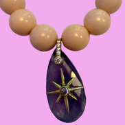 Bracciale Bisette - JAIPUR  OCEANO  corallo rosa  con charm ametista stella
