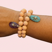 Bracciale Bisette - JAIPUR  OCEANO  corallo rosa  con charm turchese stella