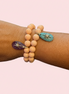 Bracciale Bisette - JAIPUR  OCEANO  corallo rosa  con charm ametista stella