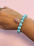 Bracciale Bisette - JAIPUR  OCEANO   turchese con charm agata rosa stella