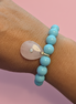 Bracciale Bisette - JAIPUR  OCEANO  turchese con charm quarzo rosa