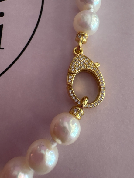 Collana BONTON  perle coltivate mm 9,5 chiusura gioiello