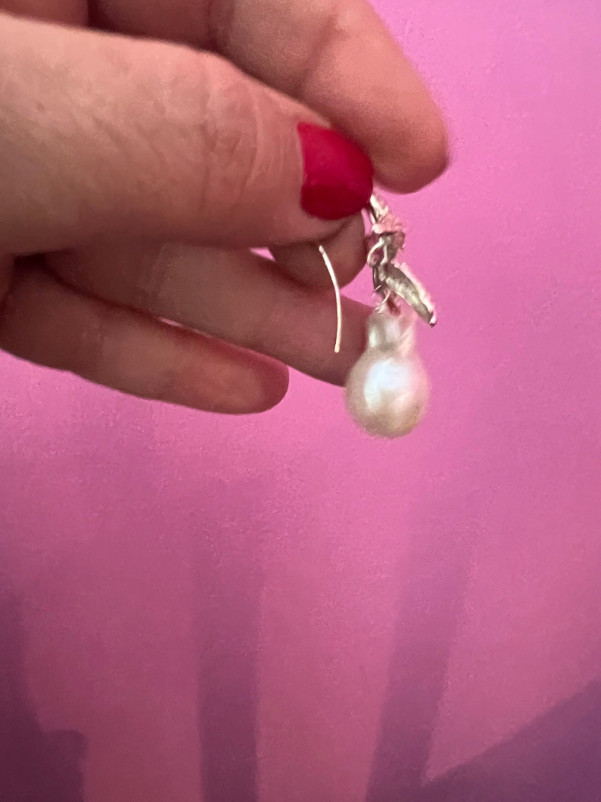 orecchini Stella Marina in argento 925 con grandi perle barocche