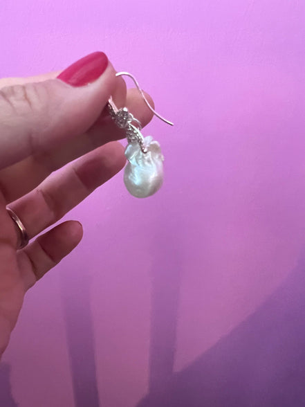 orecchini Stella Marina in argento 925 con grandi perle barocche