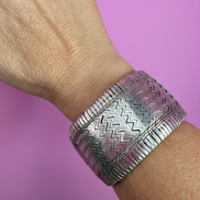 Bracciale collezione ETNICA -    Argento 925 snodato con chiusura cotone