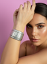 Bracciale collezione ETNICA -    Argento 925 snodato con chiusura cotone