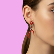 MEDITERRANEA Orecchini in Argento 925 e Rami di Corallo Rosso Naturale