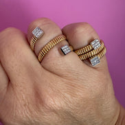 Anello TUBOGAS CARRE'  argento 925 con zirconi