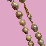 JAIPUR  - Collana sautoir perle barocche e argento 925 doppio moschettone e charms