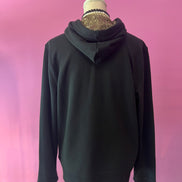 Felpa Gioiello : Felpa nera Oversize con Ricami in Paillettes e Cristalli – Lusso Couture