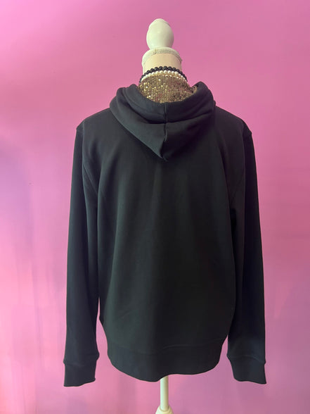 Felpa Gioiello : Felpa nera Oversize con Ricami in Paillettes e Cristalli – Lusso Couture