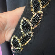 Felpa Gioiello : Felpa nera Oversize con Ricami in Paillettes e Cristalli – Lusso Couture