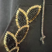 Felpa Gioiello : Felpa nera Oversize con Ricami in Paillettes e Cristalli – Lusso Couture