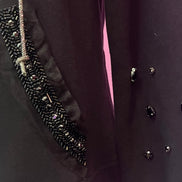 Felpa Gioiello : Felpa nera Oversize con Ricami in Paillettes e Cristalli – Lusso Couture