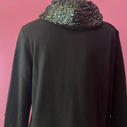 Felpa Gioiello : Felpa nera Oversize con Ricami in Paillettes e Cristalli – Lusso Couture