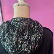 Felpa Gioiello : Felpa nera Oversize con Ricami in Paillettes e Cristalli – Lusso Couture