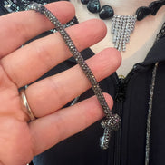 Felpa Gioiello : Felpa nera Oversize con Ricami in Paillettes e Cristalli – Lusso Couture