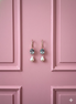 Orecchini -  MADELEINE perle e zircone acquamarina argento 925 rosé