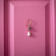 Orecchini -  MADELEINE perle e zircone acquamarina argento 925 rosé