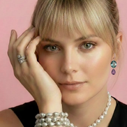 Orecchini -  MADELEINE ametiste e zircone acquamarina argento 925 rosé