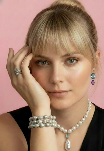 Orecchini -  MADELEINE ametiste e zircone acquamarina argento 925 rosé