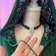 Felpa Gioiello : Felpa verde Oversize con Ricami in Paillettes e Cristalli – Lusso Couture