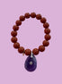 Bracciale Bisette - JAIPUR  MEDIETRRANEA  corallo rosso  con charm ametista