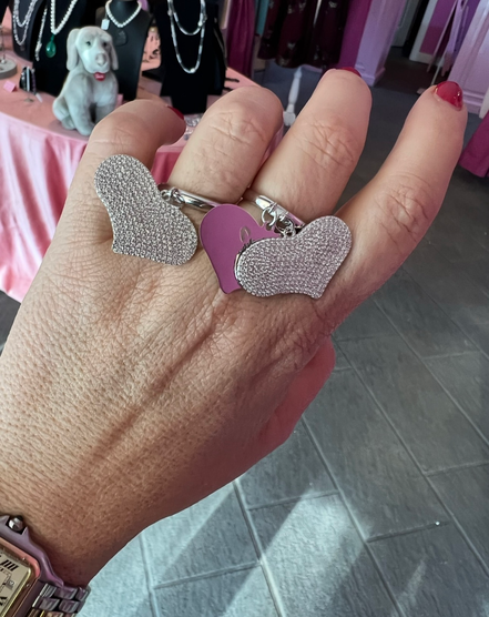 Anello  LUCE  Big Heart - argento 925 con pavé zirconi