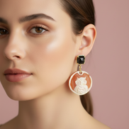 Collezione : Cammei - Orecchini con gufo e labradorite