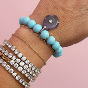 Bracciale Bisette - JAIPUR  OCEANO  turchese con charm ametista