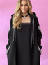 Felpa lunga Gioiello : cappottino Oversize nero con Ricami in Paillettes e Cristalli – Lusso Couture