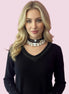 Jewel Sweater: Black V-neck oversized sweater with Sequin and Crystal Embroidery - Luxury Couture