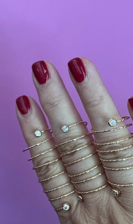 Anello FILO long argento 925 con zirconi