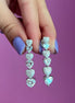 Orecchini cuori argento con zirconi