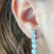 Orecchini cuori argento con zirconi