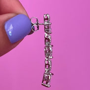 Orecchini cuori argento con zirconi