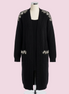 Jewel Cardigan: Black Oversized Cardigan with Crystal Trim – Luxury Couture