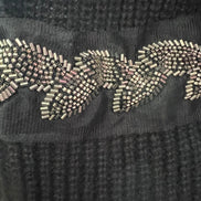 Jewel Cardigan: Black Oversized Cardigan with Crystal Trim – Luxury Couture