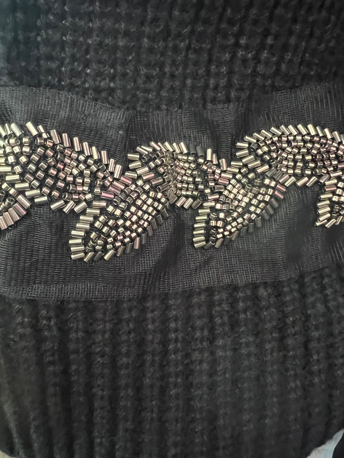 Jewel Cardigan: Black Oversized Cardigan with Crystal Trim – Luxury Couture