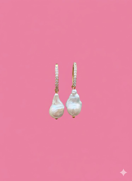 Orecchini -  MADELEINE perle barocche goccia e argento 925