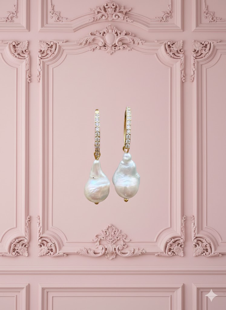 Orecchini -  MADELEINE perle barocche goccia e argento 925