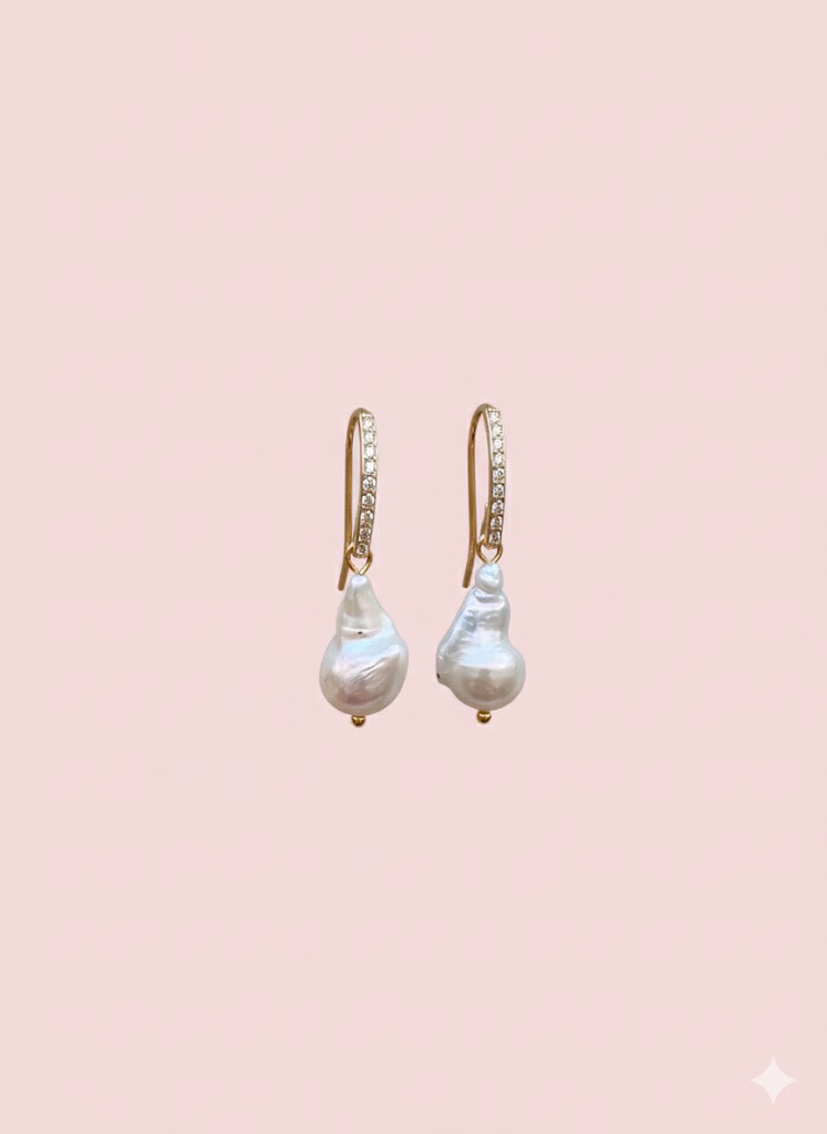 Orecchini -  MADELEINE perle barocche goccia e argento 925
