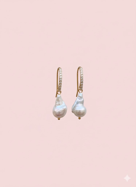 Orecchini -  MADELEINE perle barocche goccia e argento 925