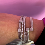 Bracciale CONTRARIE'  Tubogas SLIM  CARRE' argento 925 con zirconi