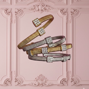 Bracciale CONTRARIE'  Tubogas SLIM  CARRE' argento 925 con zirconi